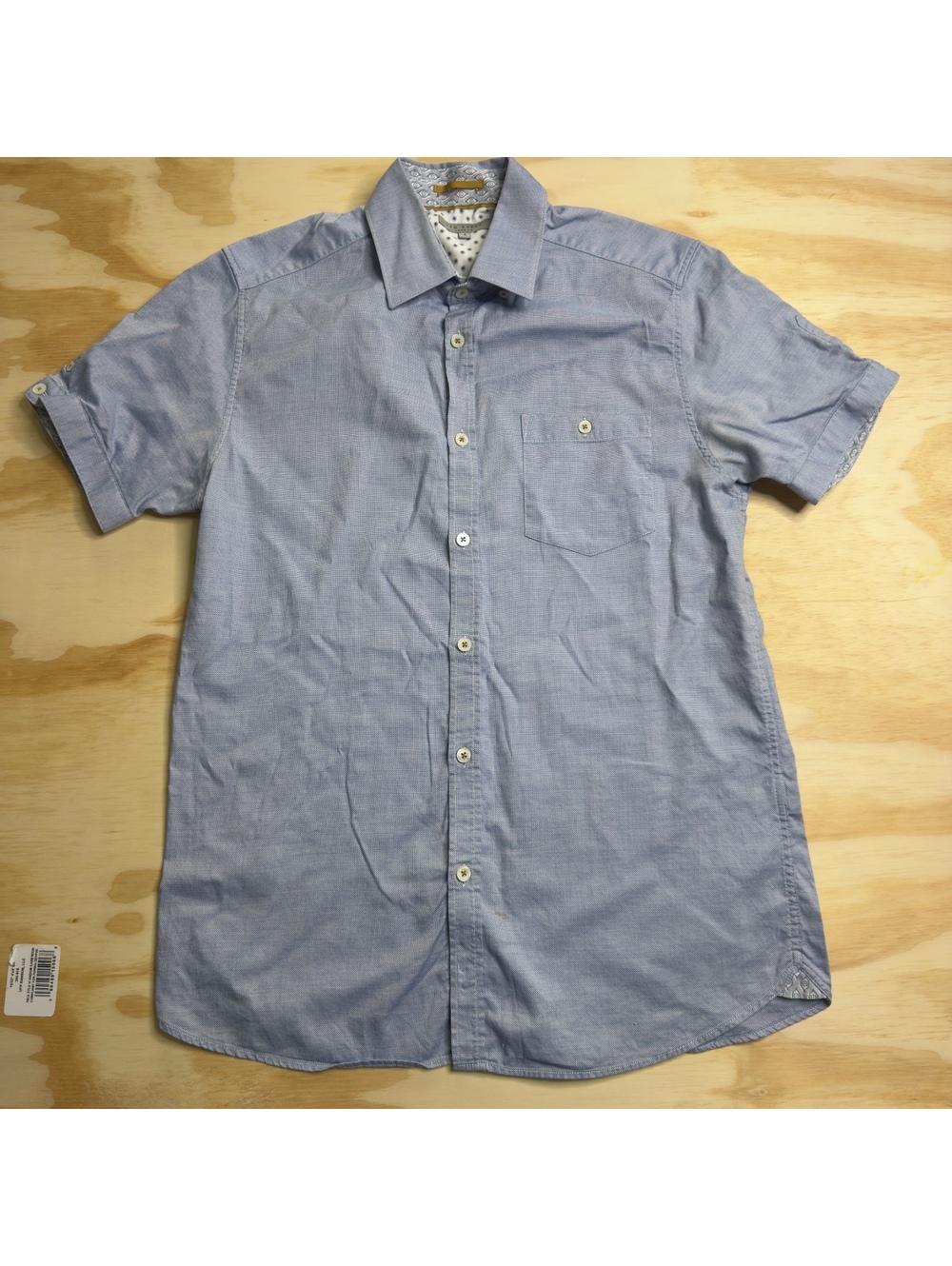 Ted Baker London Blue Short Sleeve Shirt Size 3 or Medium